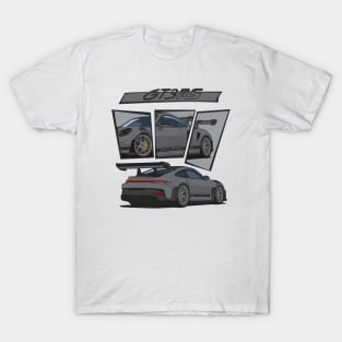 car 911 gt3 rs detail dark grey T-Shirt